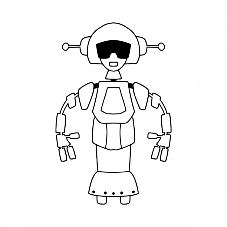 Любовь робота и девушка раскраска