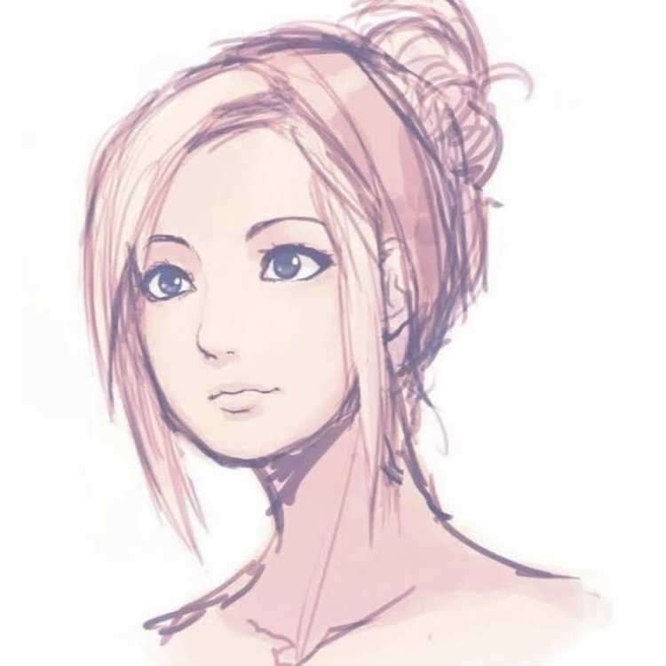 Аниме в толстовке карандашом