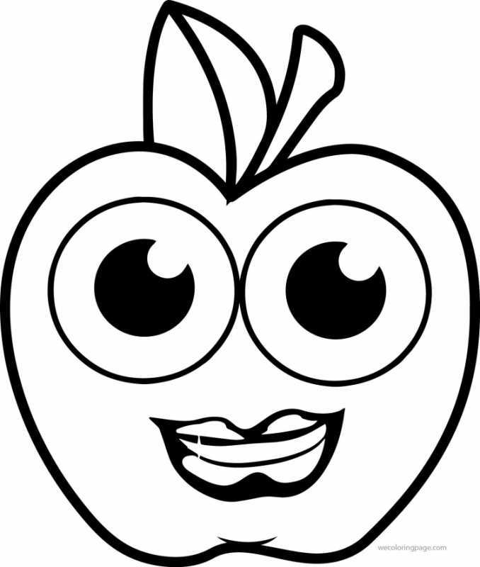 Веселое яблоко раскраска