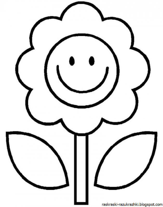 Цветочек раскраска для малышей