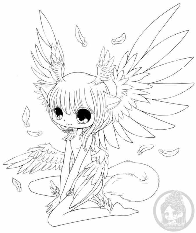 Раскраски для девочек аниме ангелы и демоны