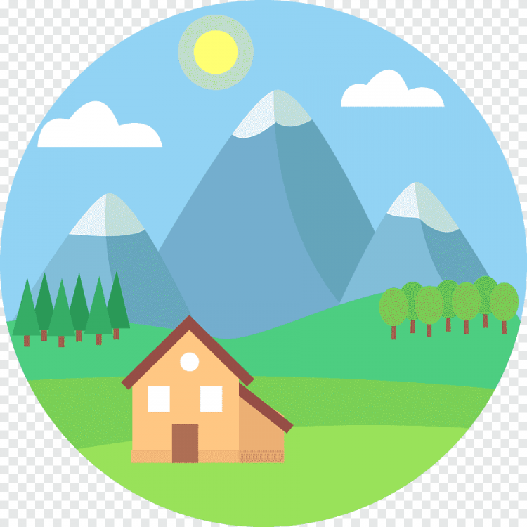 Домик в горах вектор