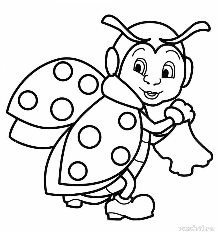 Божья коровка трафарет для детей
