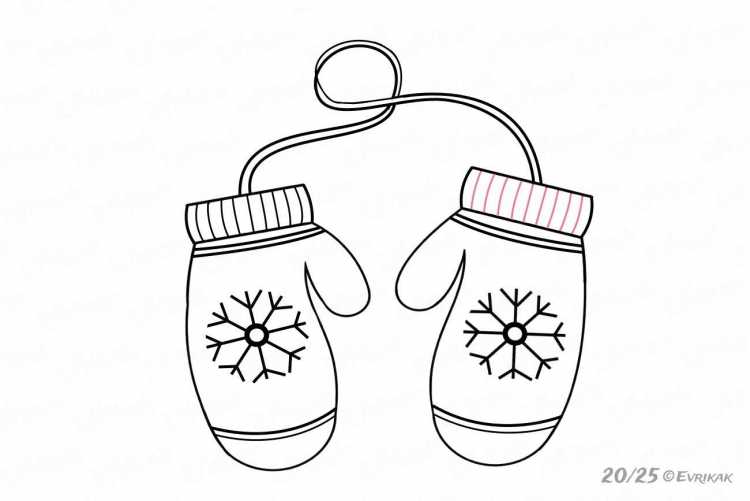 Варежки раскраска