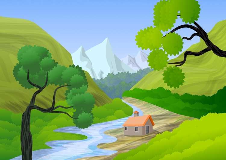 Пейзаж холмы для детей