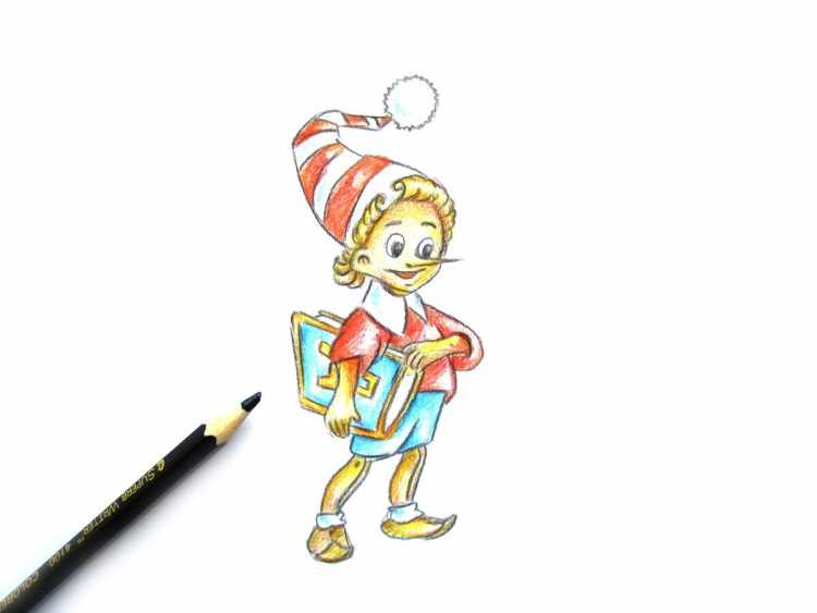 Буратино. Раскраска.