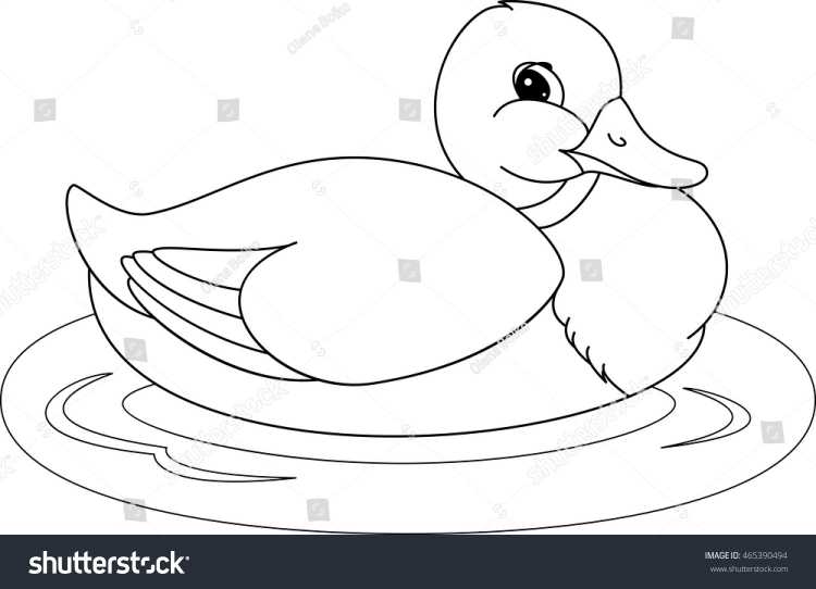 Раскраска утка с лапками для детей