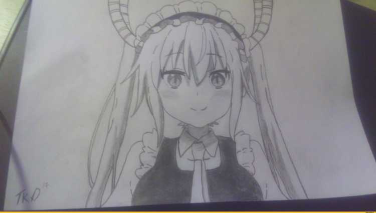 Аниме для срисовки дракон горничная