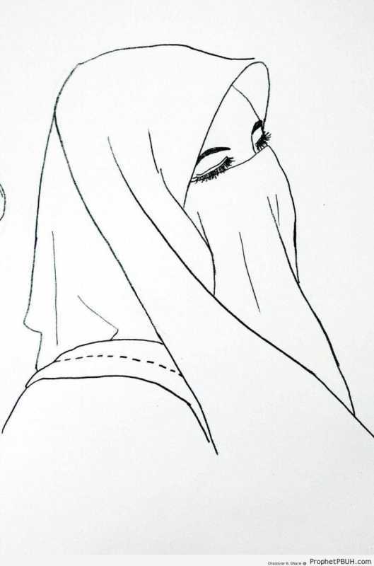 Девушки в хиджабе для срисовки