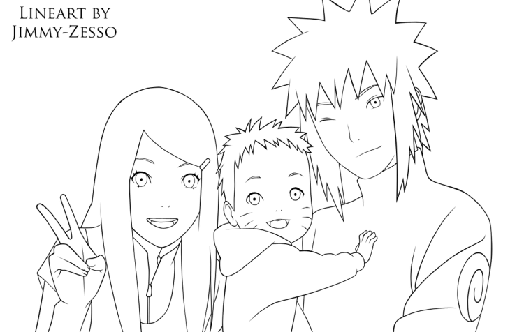 Минато и Кушина черно белое