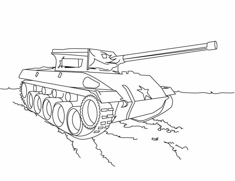 Раскраска танк т34 Военная техника