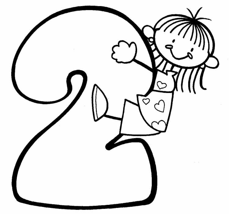 Цифра 1 для раскрашивания