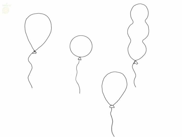 Трафарет воздушного шарика для вырезания
