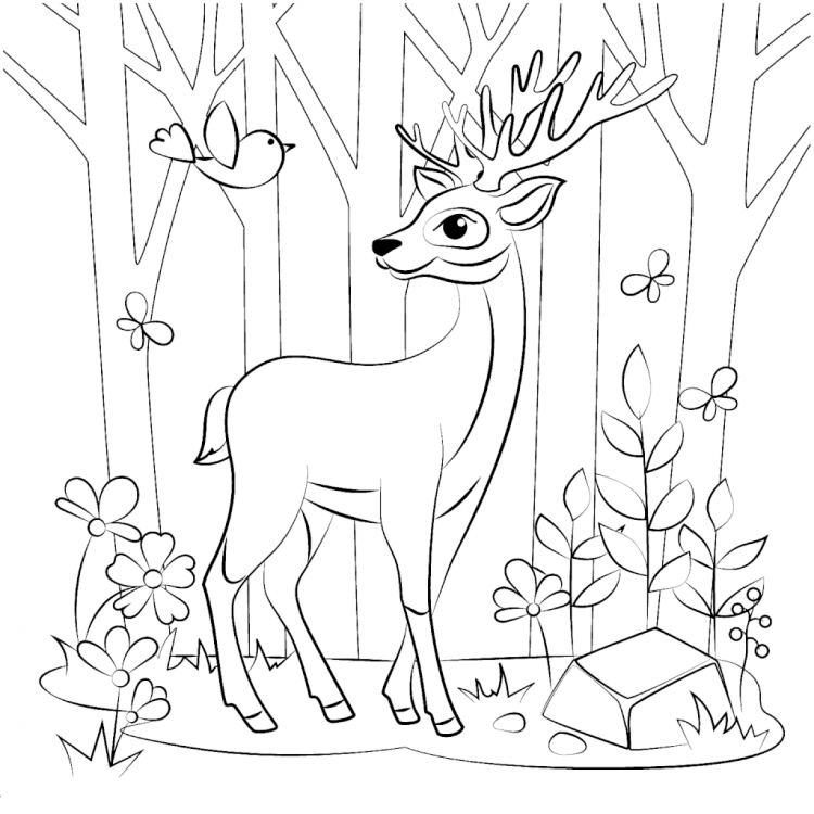 Новогодние раскраски антистресс олень