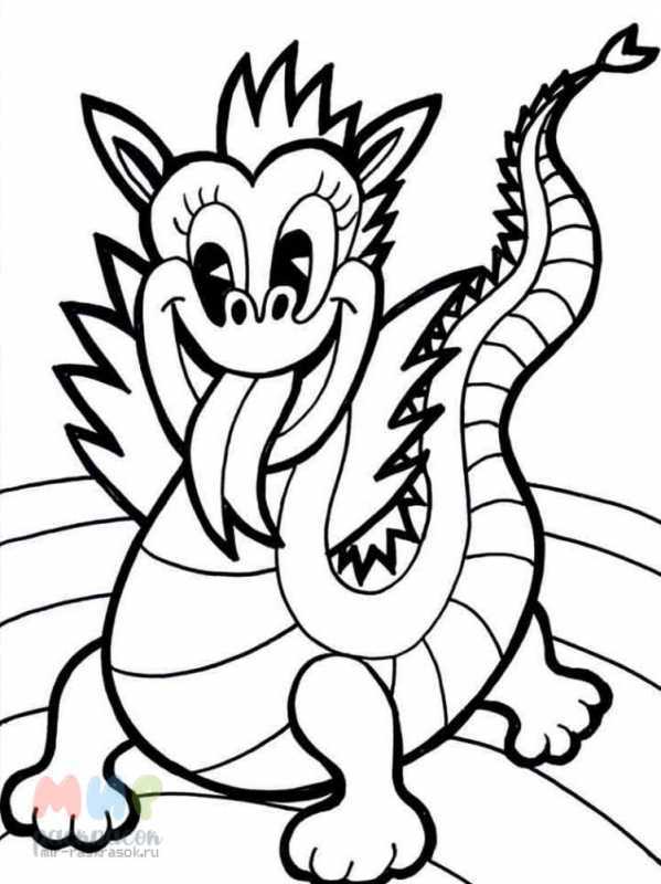 Раскраски драконы и динозавры