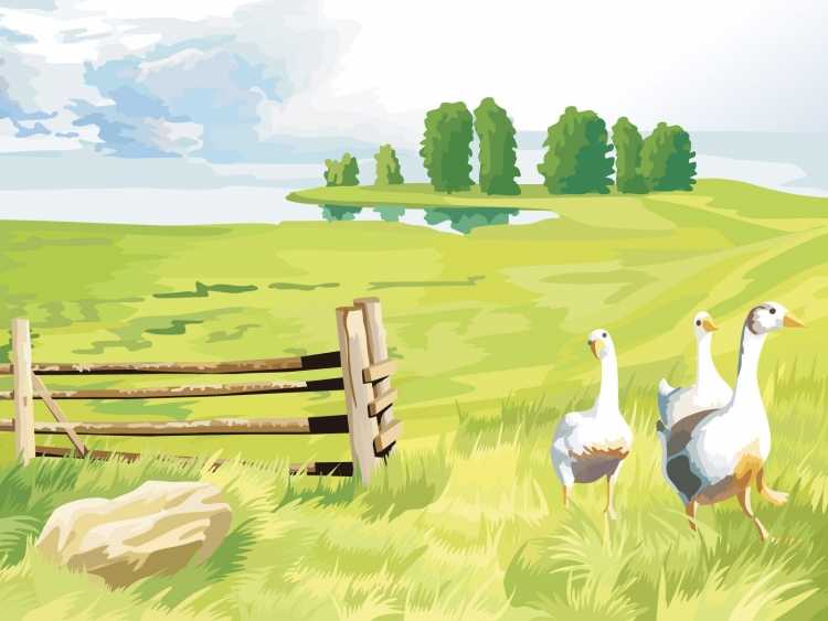 Деревня рисунок