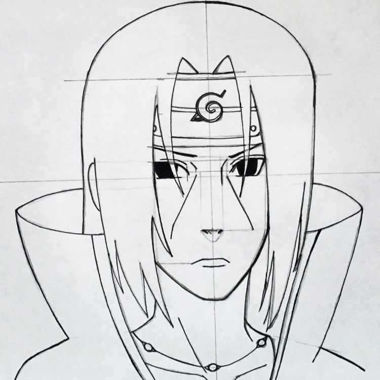 Голова Итачи карандашом