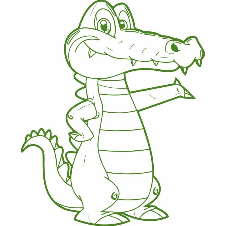 Крокодил картинка раскраска