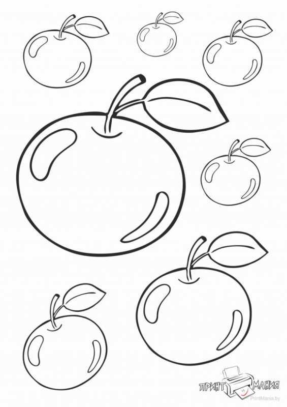 Яблоко раскраска