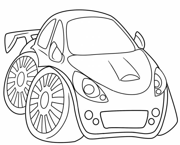 Машина раскраска детская вектор