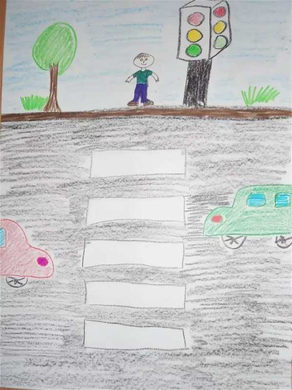 Детские рисунки на тему дорожного движения