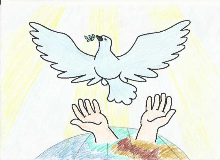 Выставка рисунков спасибо за мир