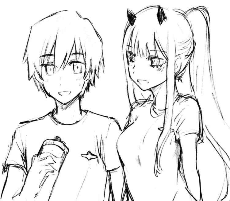 Аниме раскраска брат и сестра распечатать
