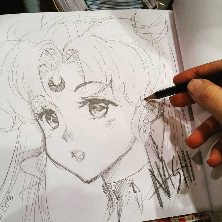 Процесс рисования аниме