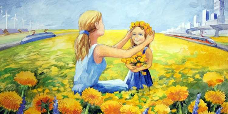 Подсолнухи гуашью