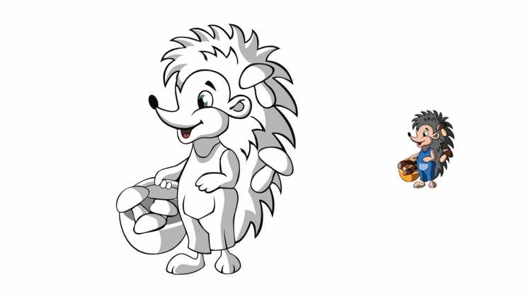 Раскраска добрый Ёжик