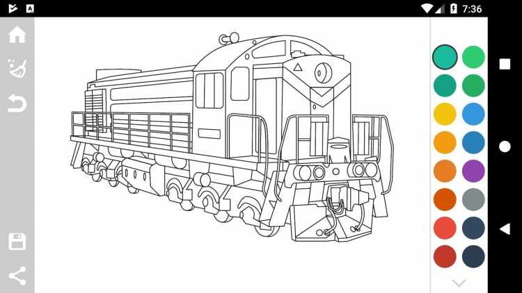 Раскраска паровоз с вагончиками