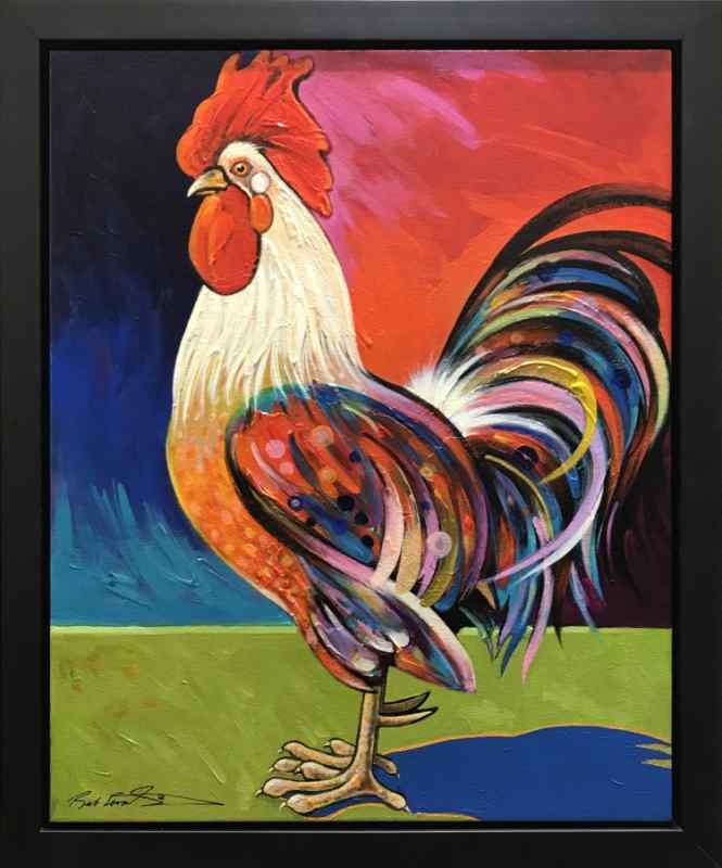 Раскрашенные петухи