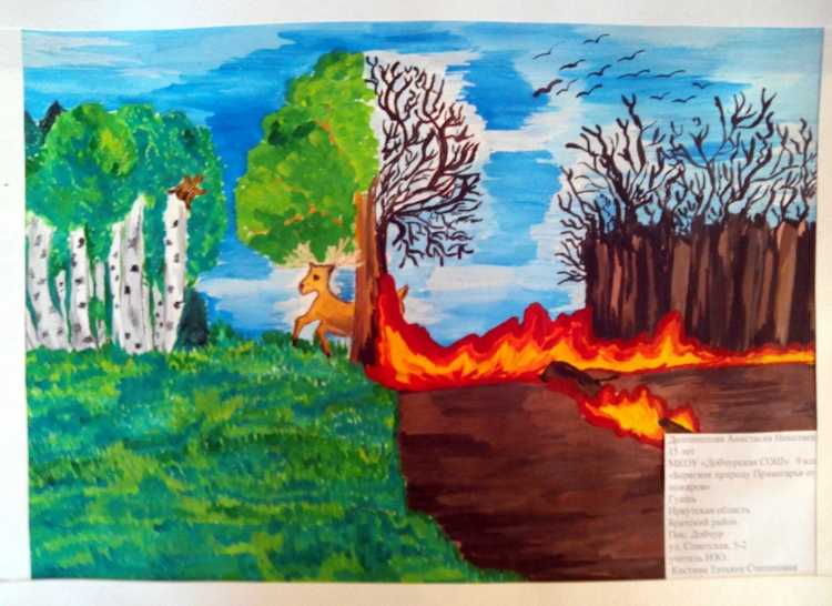 Берегите природу рисунок красками