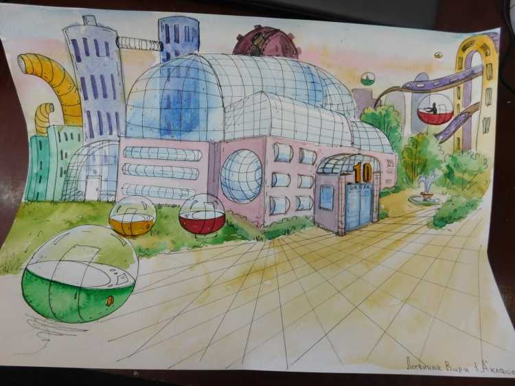 Город будущего рисунок