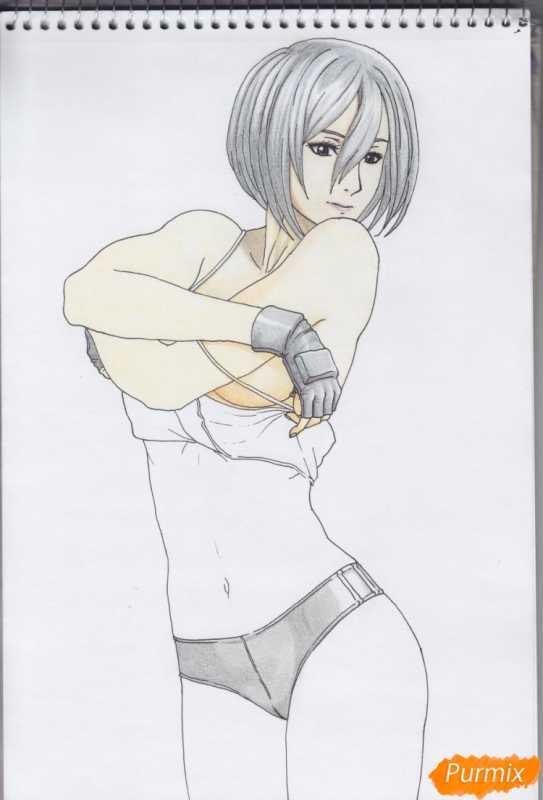 Аниме карандашом Микаса