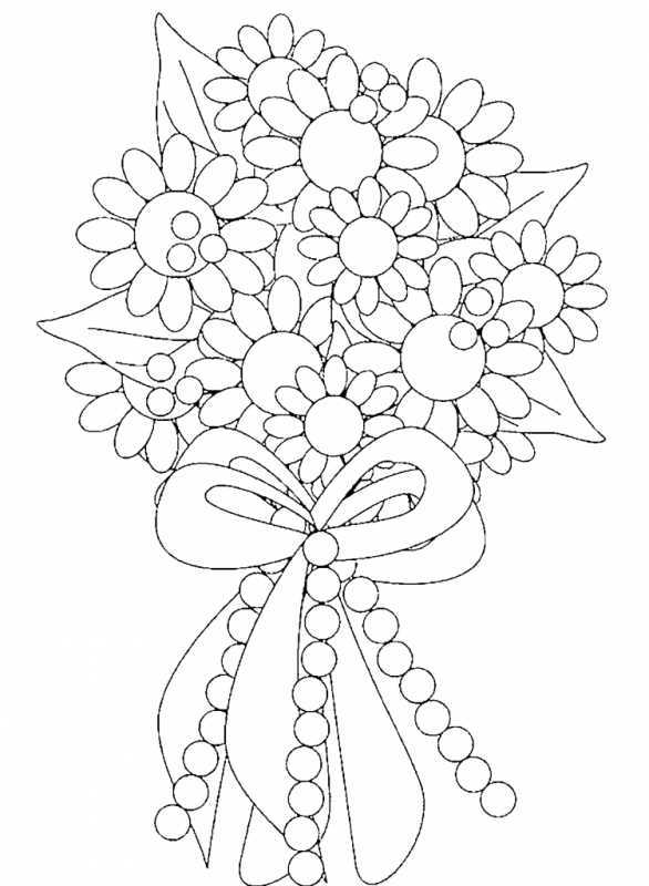 Раскраска цветы букет
