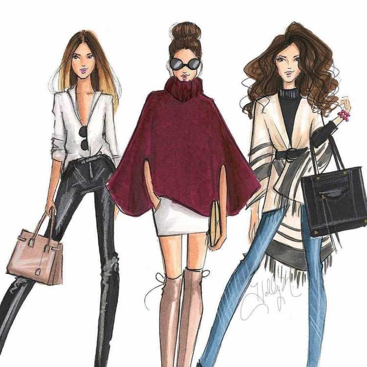 Модные фэшн иллюстрации