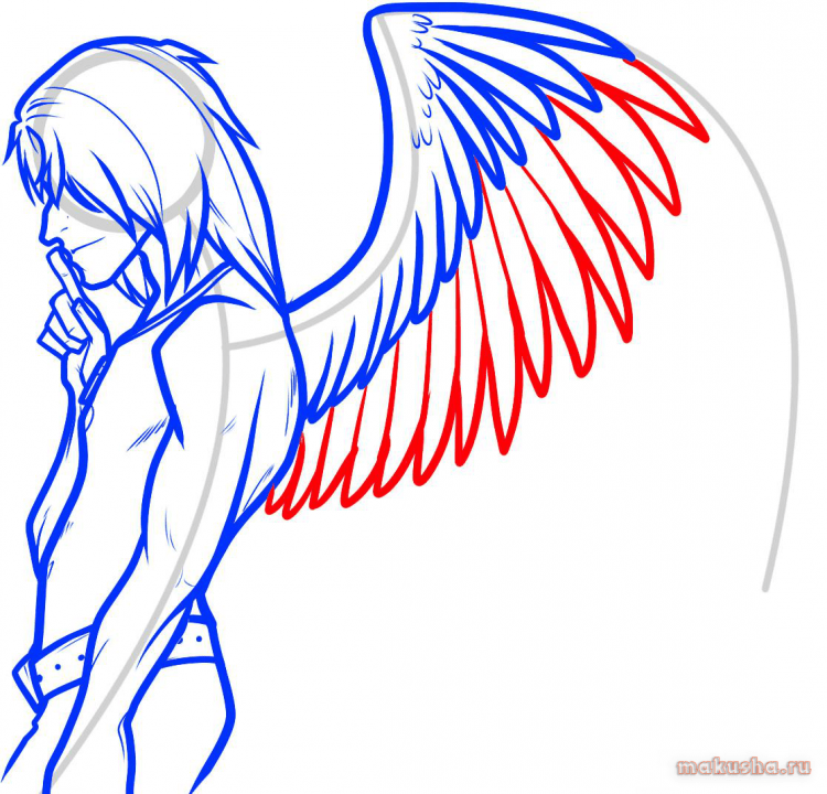 Рисунки для срисовки человек с крыльями