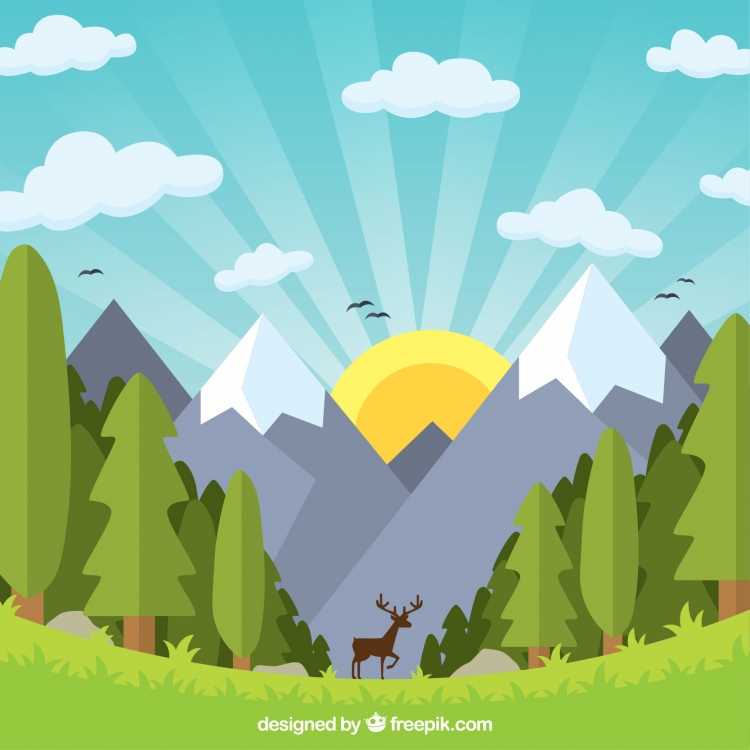 Пейзажи в стиле флэт