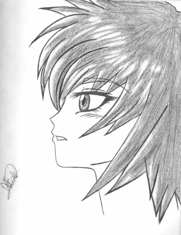 Аниме парень карандашом легко