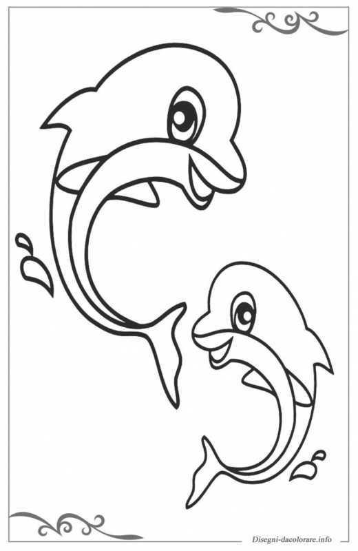 Раскраска Дельфинчик милый