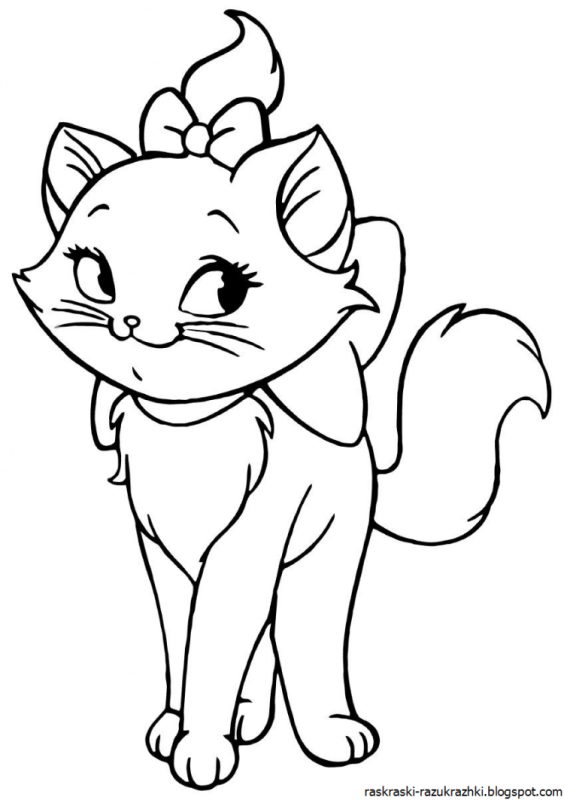 Котенок раскраска для малышей