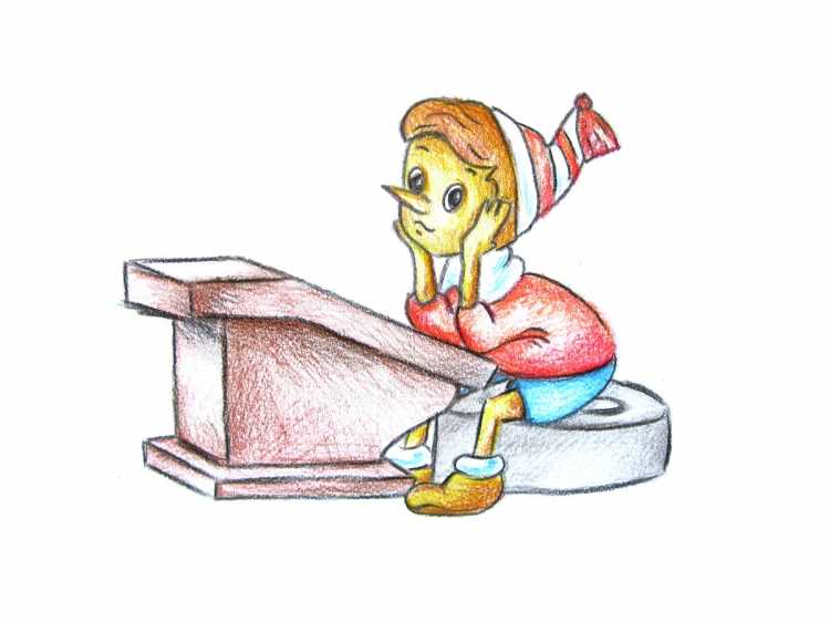 Буратино с азбукой