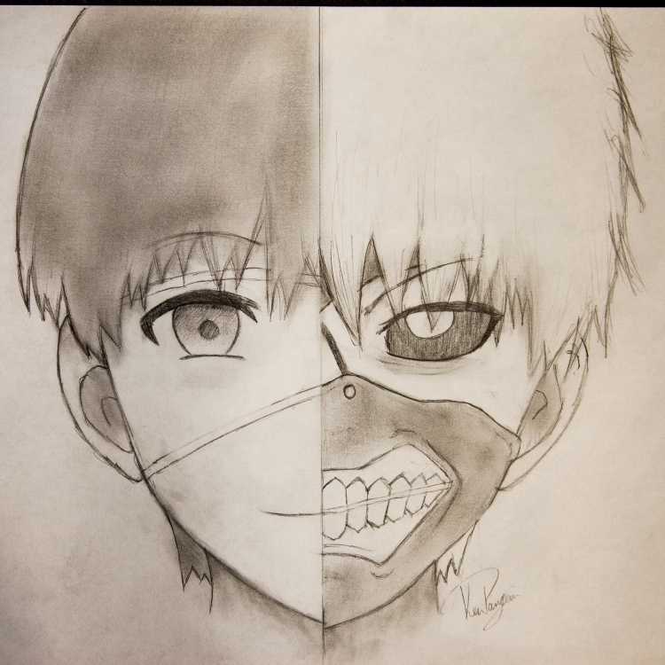 Канеки Кен рисунок