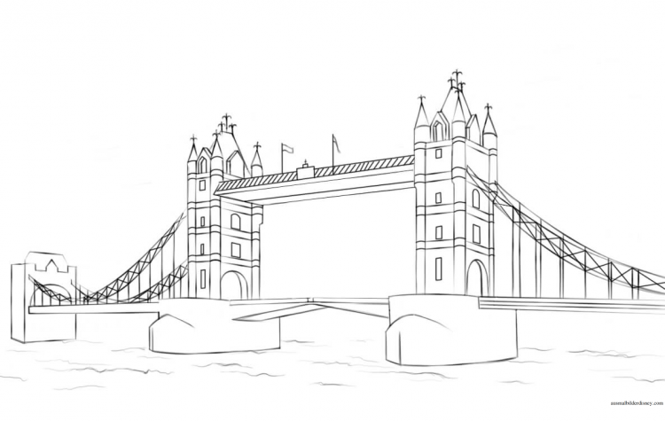 Раскраска Тауэрский мост в Лондоне