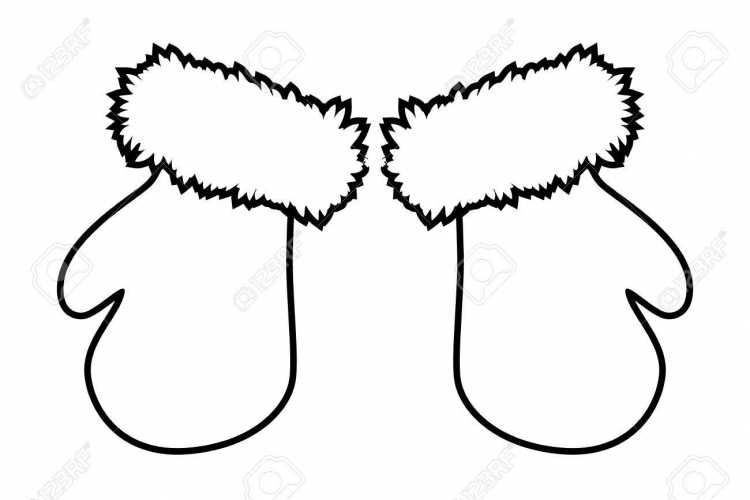 Зимние варежки для вырезания