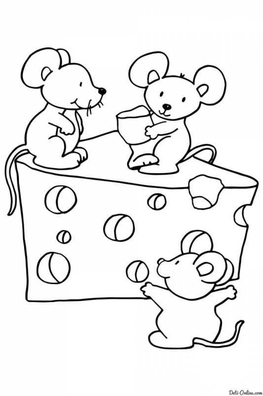 Мышка раскраска