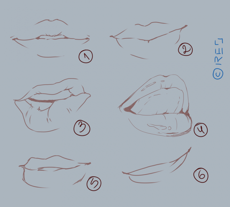 Аниме губы карандашом