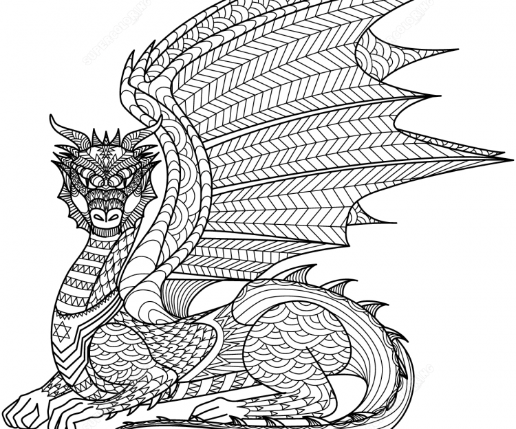 Китайский дракон раскраска
