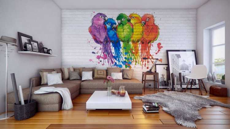 Яркие рисунки на стенах